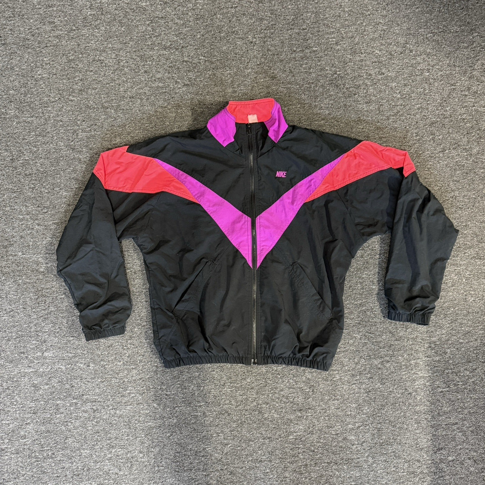 VTG Nike Track Jacket Windbreaker Neon RARE Late 80s Men’s M UNISEX No Swoosh